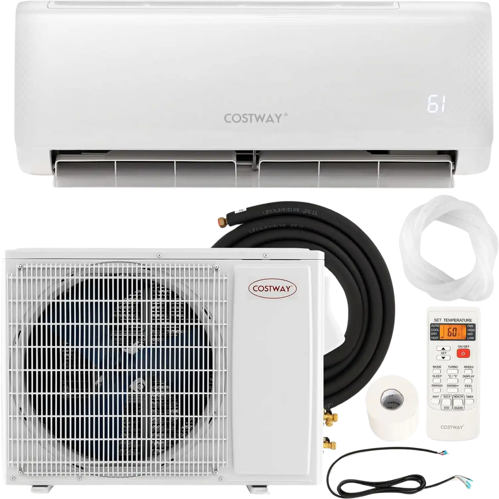 Costway Airtural Series Mini Split Air Conditioner Heater Ductless 12000 BTU 21 SEER2 208-230V Remote Control 58193724 New