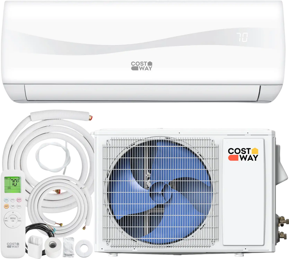 Costway 18000 BTU 19 SEER2 208-230V Mini Split Air Conditioner Heat Pump 60131248 New