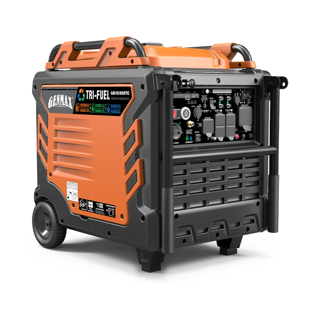 GENMAX GM10500iETC Tri-Fuel Inverter Generator 8500W/10500W 50 Amp Remote Start (Open Box)