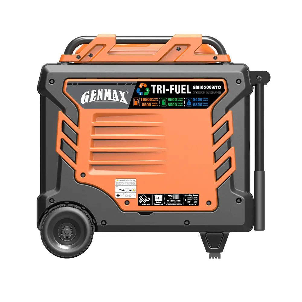 GENMAX GM10500iETC Tri-Fuel Inverter Generator 8500W/10500W 50 Amp Remote Start (Open Box)