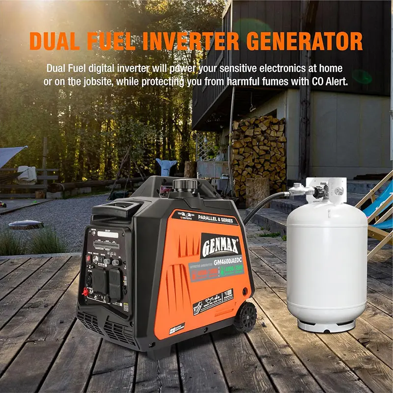 GENMAX GM4600iAEDC 3800W/4600W Generator Dual Fuel Inverter CO Alert Remote Start Scratch and Dent