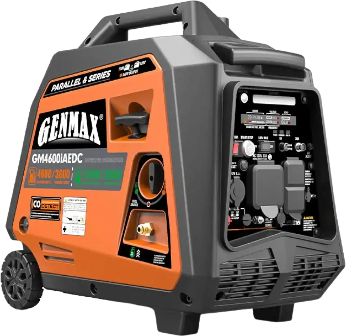 GENMAX GM4600iAEDC 3800W/4600W Generator Dual Fuel Inverter CO Alert Remote Start Scratch and Dent