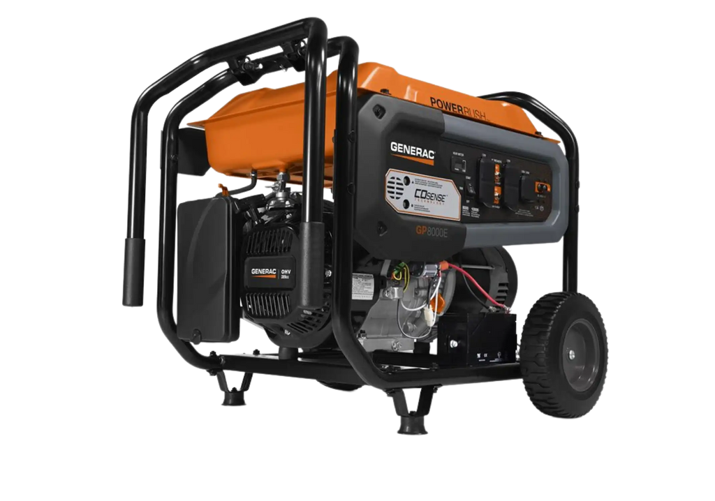 Generac 7676 GP8000E 8000W/10000W Electric Start 50ST CARB PowerRush Gas Generator New