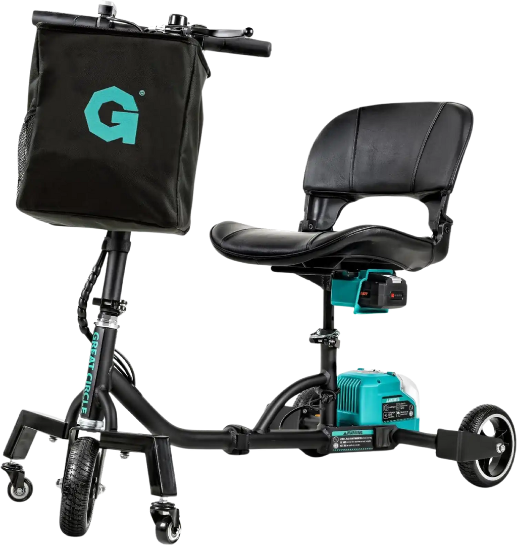 G GUT173 Mobility Scooter 275 lbs. Capacity 3.7 MPH 6.5 Miles 48V 2Ah Li-Ion Aluminum 35 lbs. Folding New