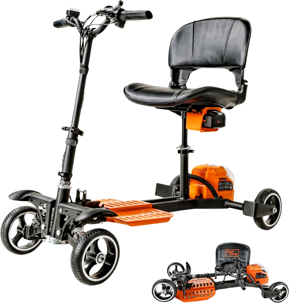 Super Handy GUT164 GUT165 Passport Pro Mobility Scooter 4 Wheel Foldable 48V 2Ah 330 lbs. Capacity 3.7 MPH 6.5 Mile New