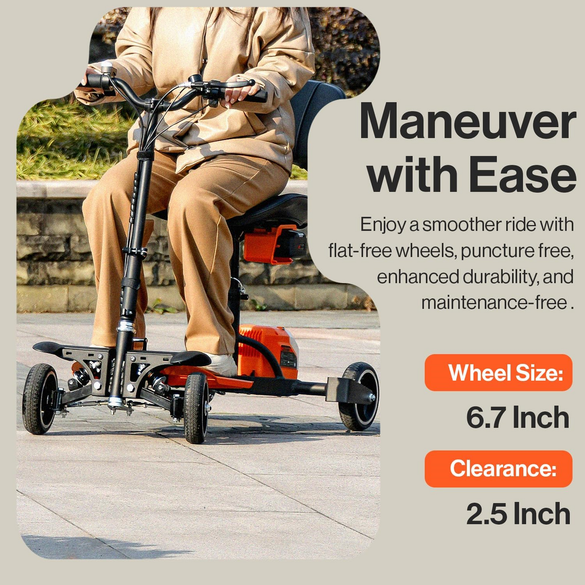 Super Handy GUT164 GUT165 Passport Pro Mobility Scooter 4 Wheel Foldable 48V 2Ah 330 lbs. Capacity 3.7 MPH 6.5 Mile New