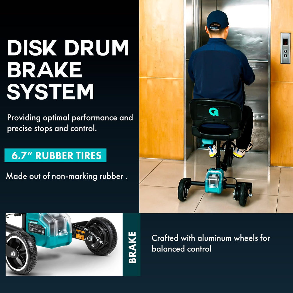 G GUT173 Mobility Scooter 275 lbs. Capacity 3.7 MPH 6.5 Miles 48V 2Ah Li-Ion Aluminum 35 lbs. Folding New