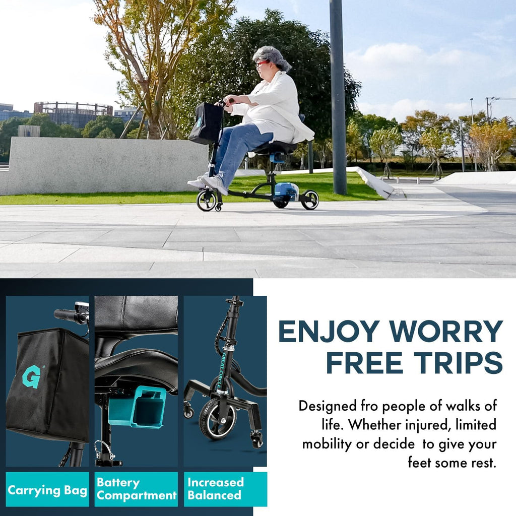 G GUT173 Mobility Scooter 275 lbs. Capacity 3.7 MPH 6.5 Miles 48V 2Ah Li-Ion Aluminum 35 lbs. Folding New
