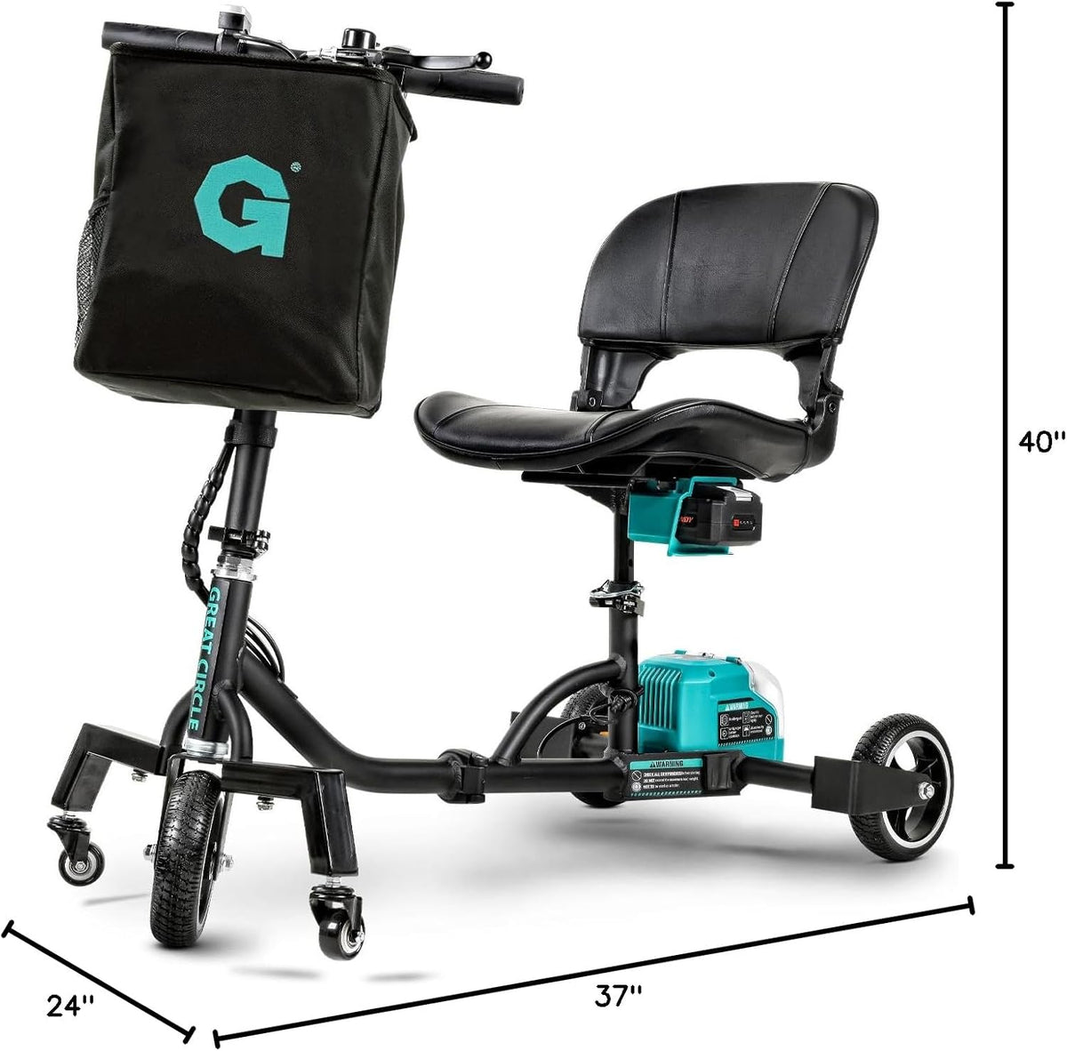 G GUT173 Mobility Scooter 275 lbs. Capacity 3.7 MPH 6.5 Miles 48V 2Ah Li-Ion Aluminum 35 lbs. Folding New