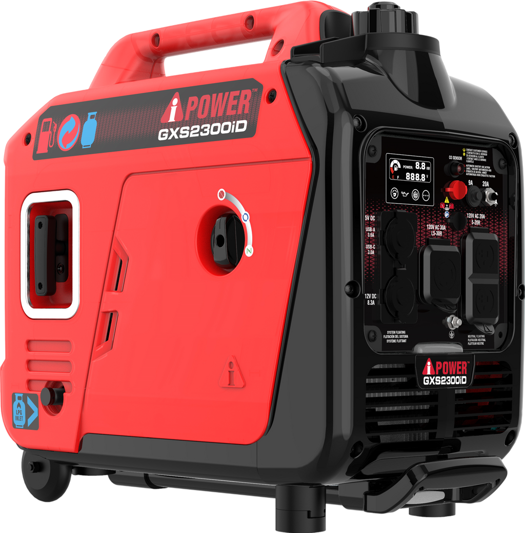 A-iPower GXS2300iD 1800W/2300W Generator Dual Fuel Gas Propane Low THD Inverter CO Alert New