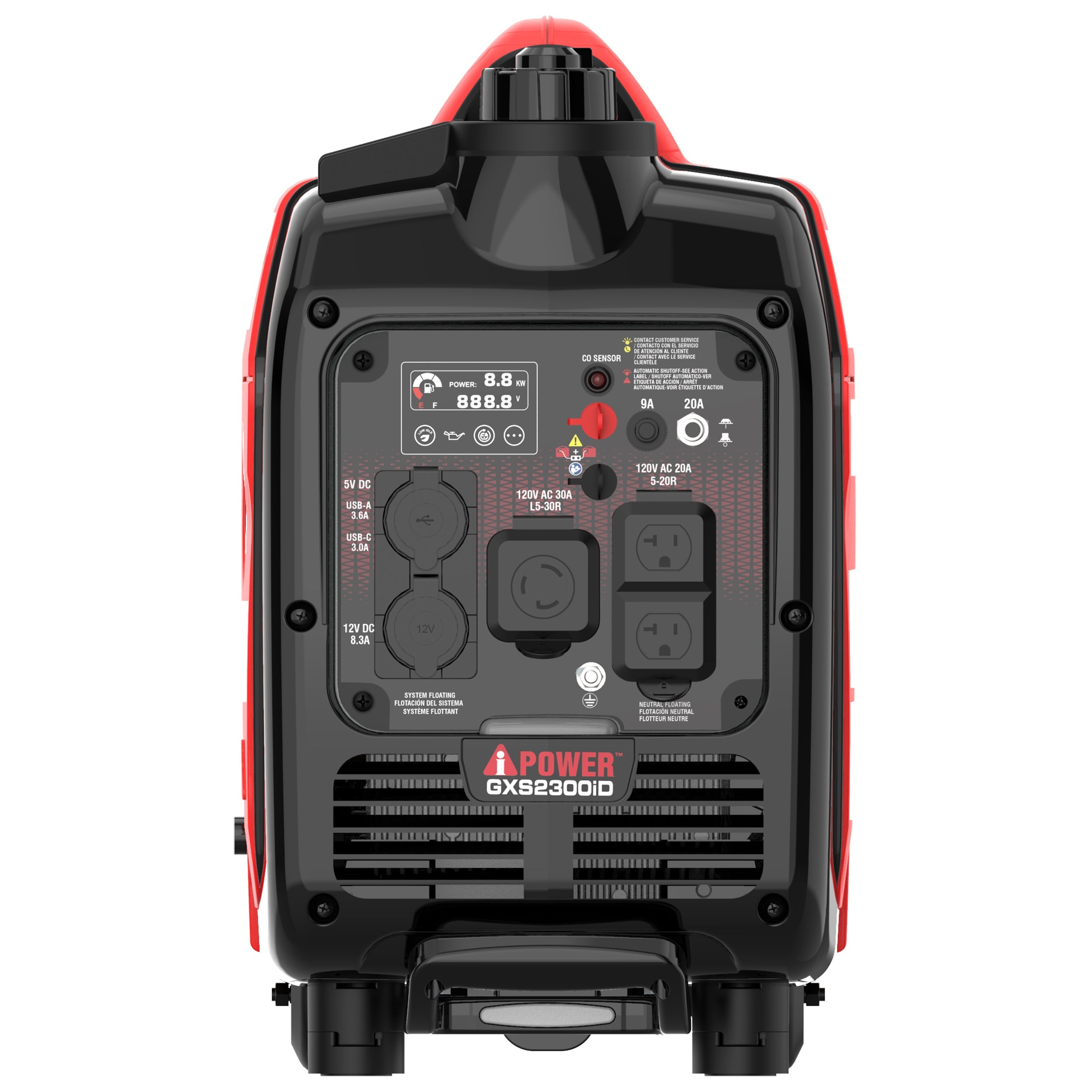 A-iPower GXS2300iD 1800W/2300W Generator Dual Fuel Gas Propane Low THD Inverter CO Alert New