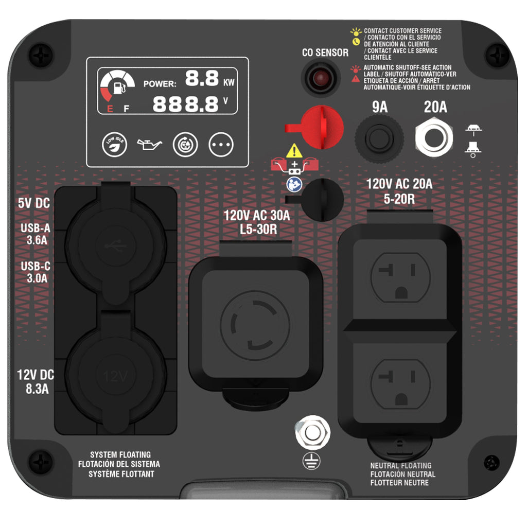 A-iPower GXS2300iD 1800W/2300W Generator Dual Fuel Gas Propane Low THD Inverter CO Alert New