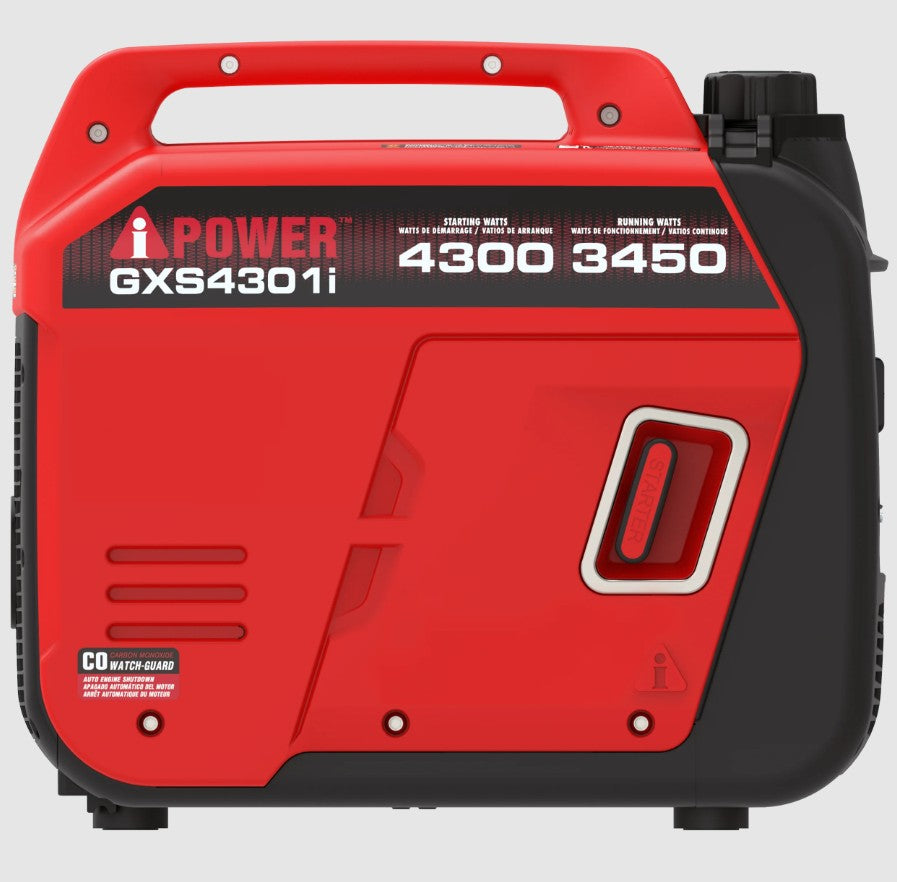 A-iPower GXS4301i 3450W/4300W Generator Gas Low THD Inverter CO Alert New