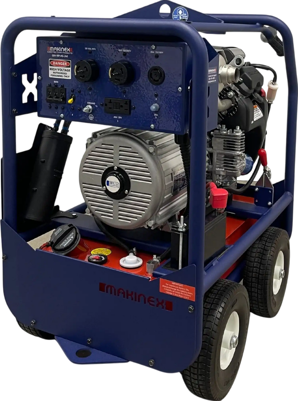 Makinex 12500W/13500W Generator 120V/480V Dual Phase Gas Honda GX690 Engine Electric Start New