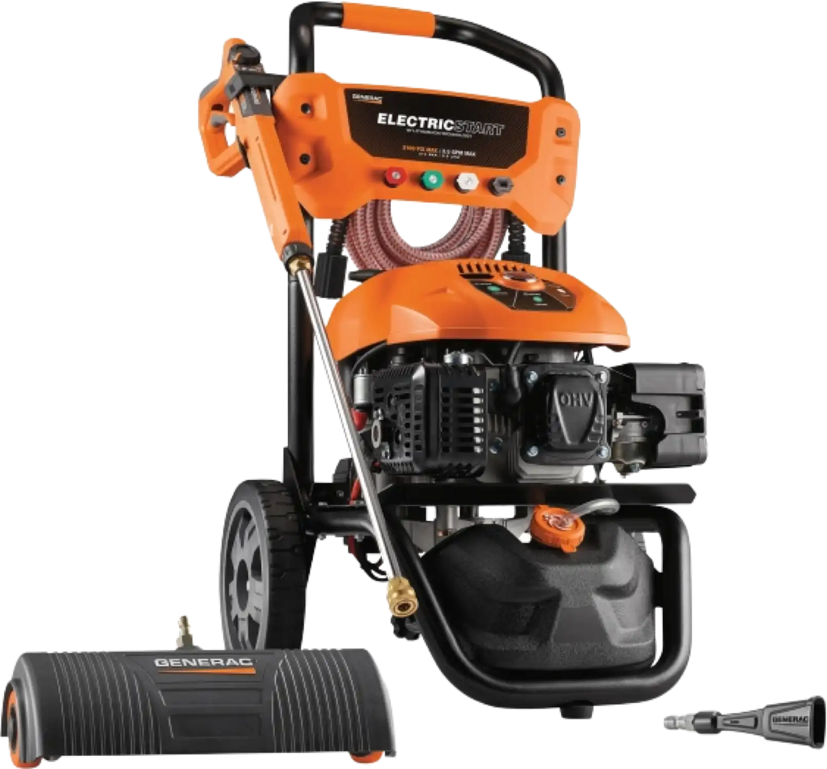 Generac 3100 PSI 2.5 GPM Electric Start Gas Pressure Washer Kit with Attachments 7143 New