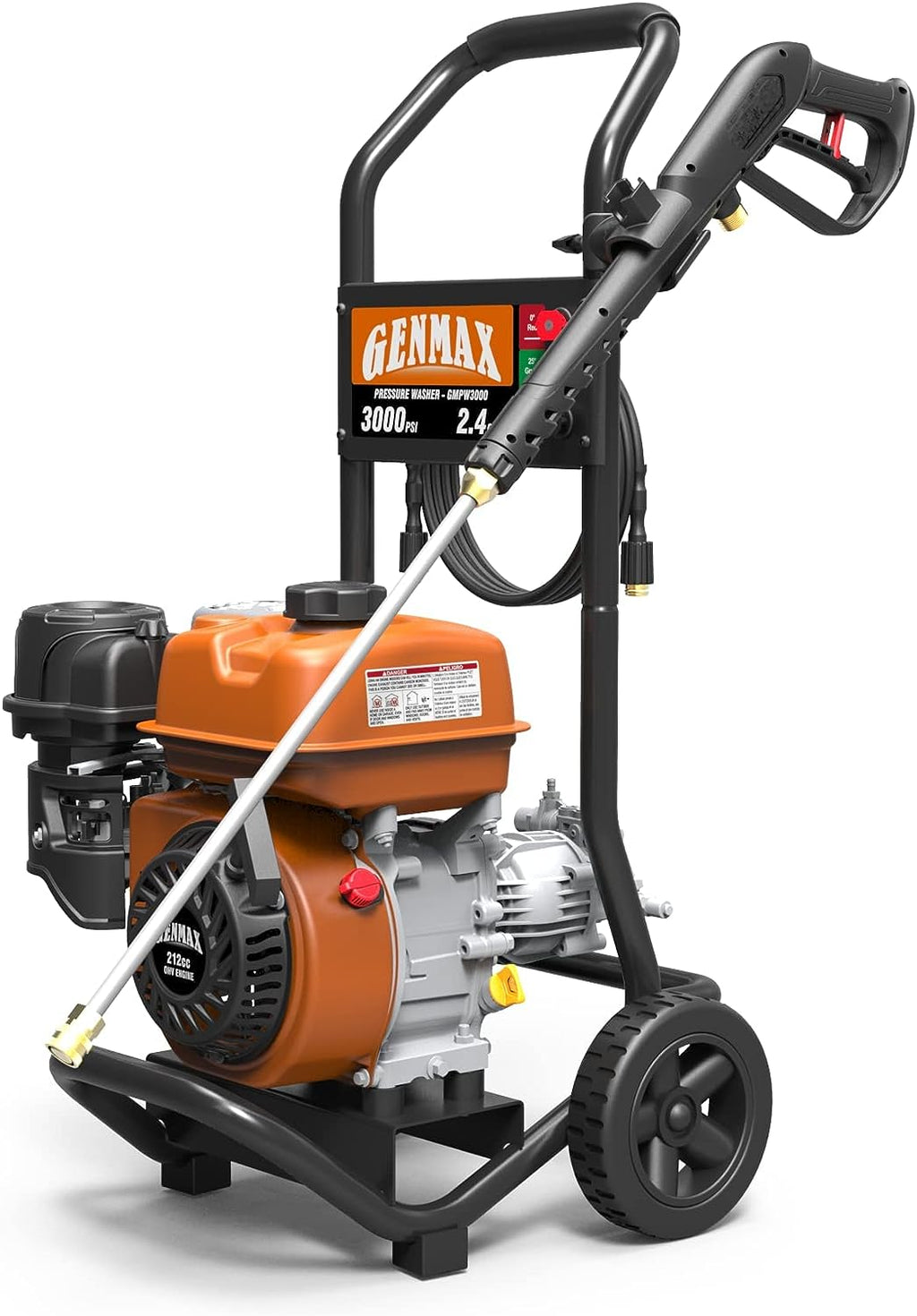GENMAX GMGPW3000-H 3000 PSI and 2.4 GPM Gas Pressure Washer New