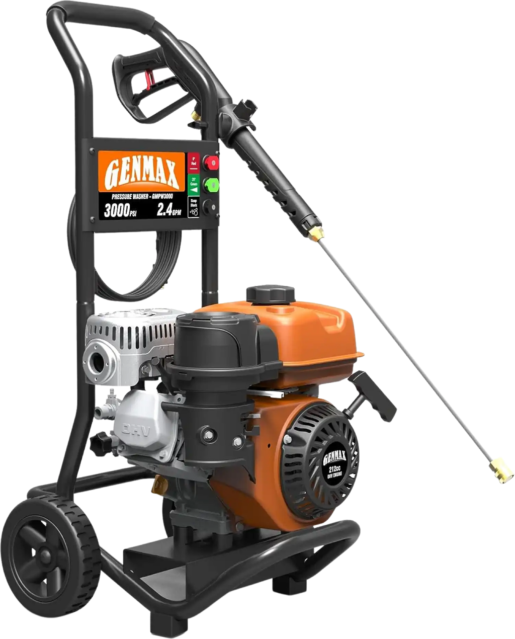 GENMAX GMGPW3000-H 3000 PSI and 2.4 GPM Gas Pressure Washer New