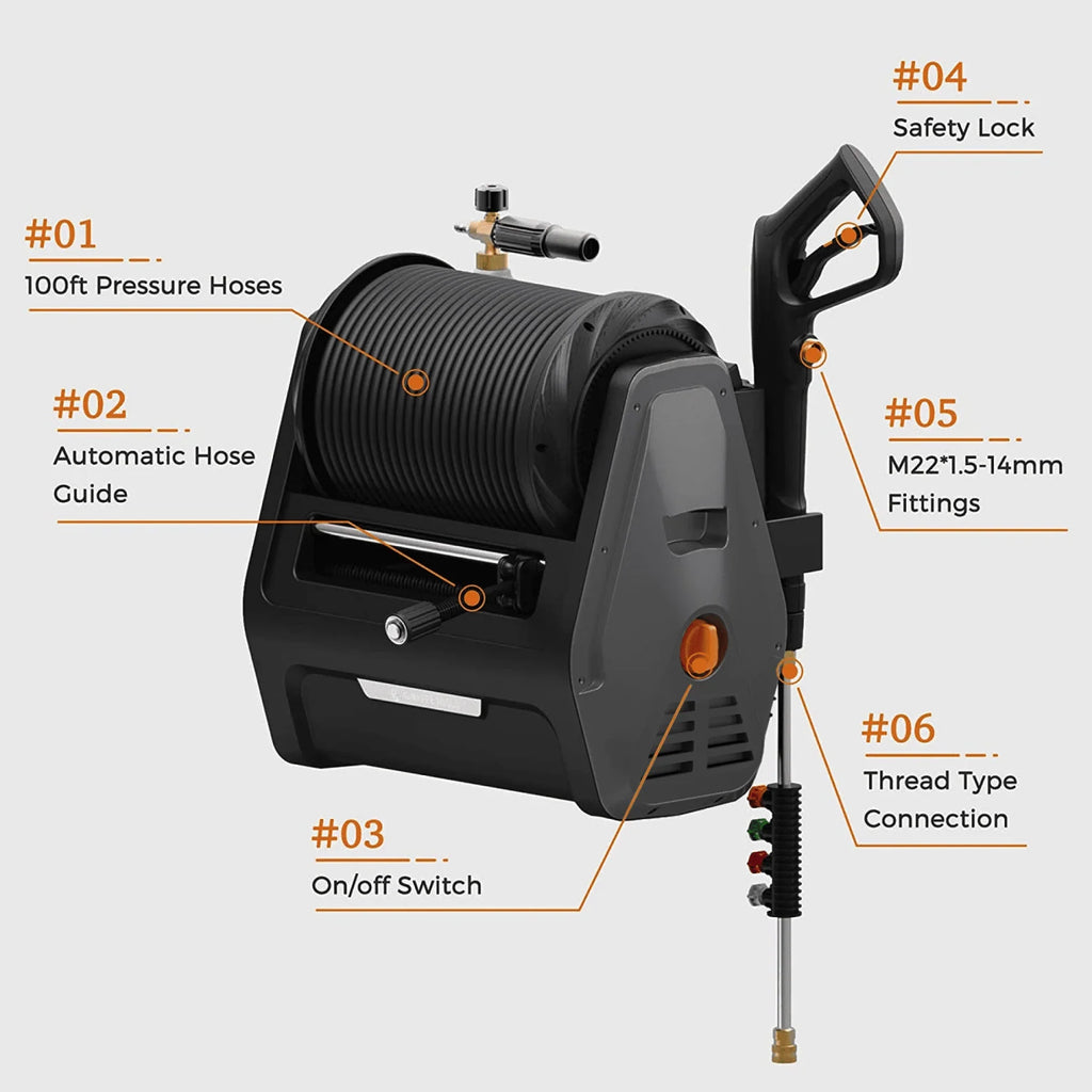 Giraffe Tools Grandfalls Retractable Pressure Washer Essential 2900 PSI 2.2 GPM New
