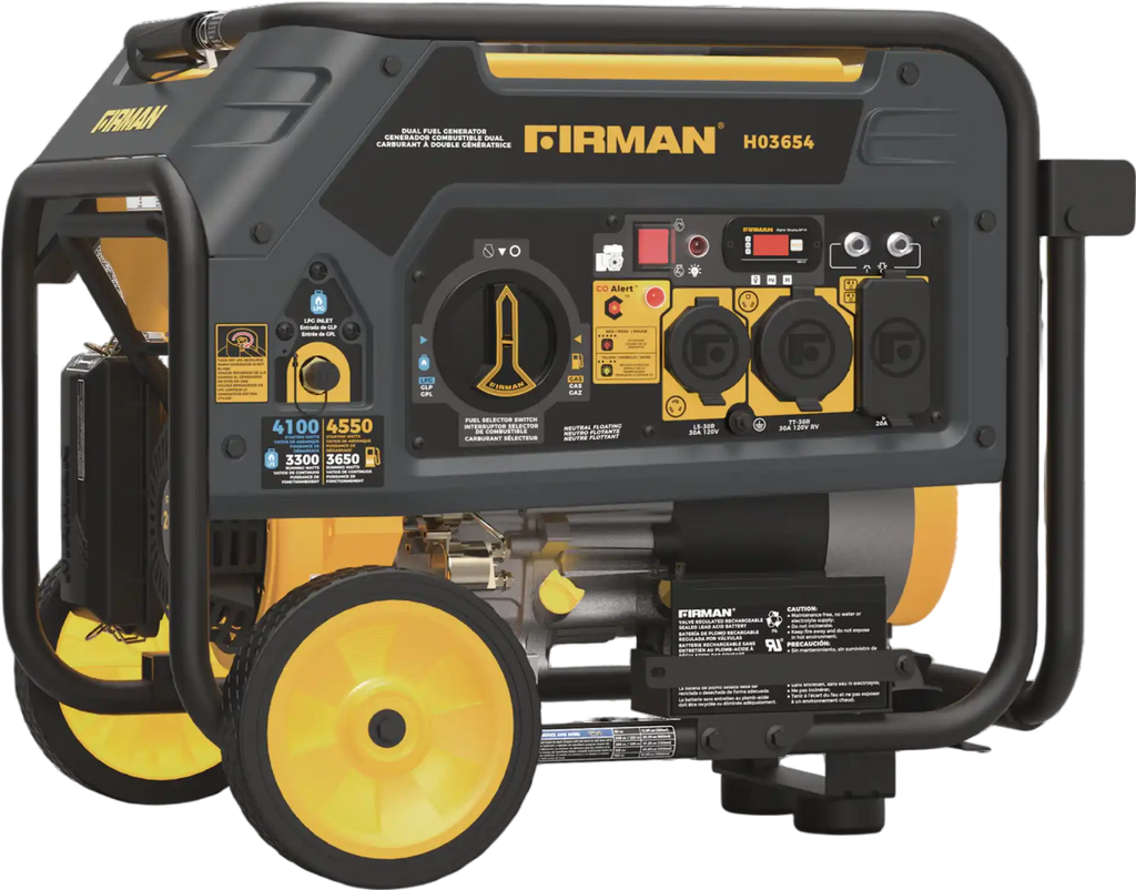 Firman H03654 3650W/4550W Inverter Generator Dual Fuel Gas Liquid Propane Electric Start CO Alert New