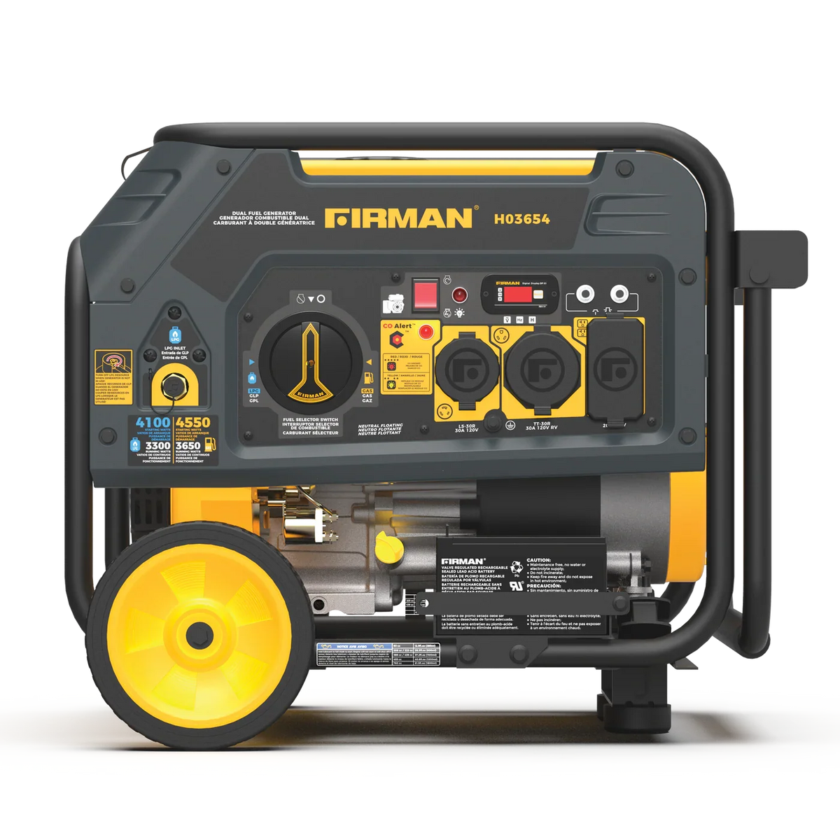 Firman H03654 3650W/4550W Inverter Generator Dual Fuel Gas Liquid Propane Electric Start CO Alert New