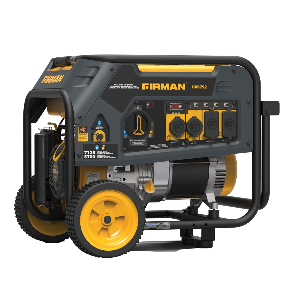 Firman H05752 5700W/7125W 30 Amp Recoil Start Dual Fuel Portable Generator New