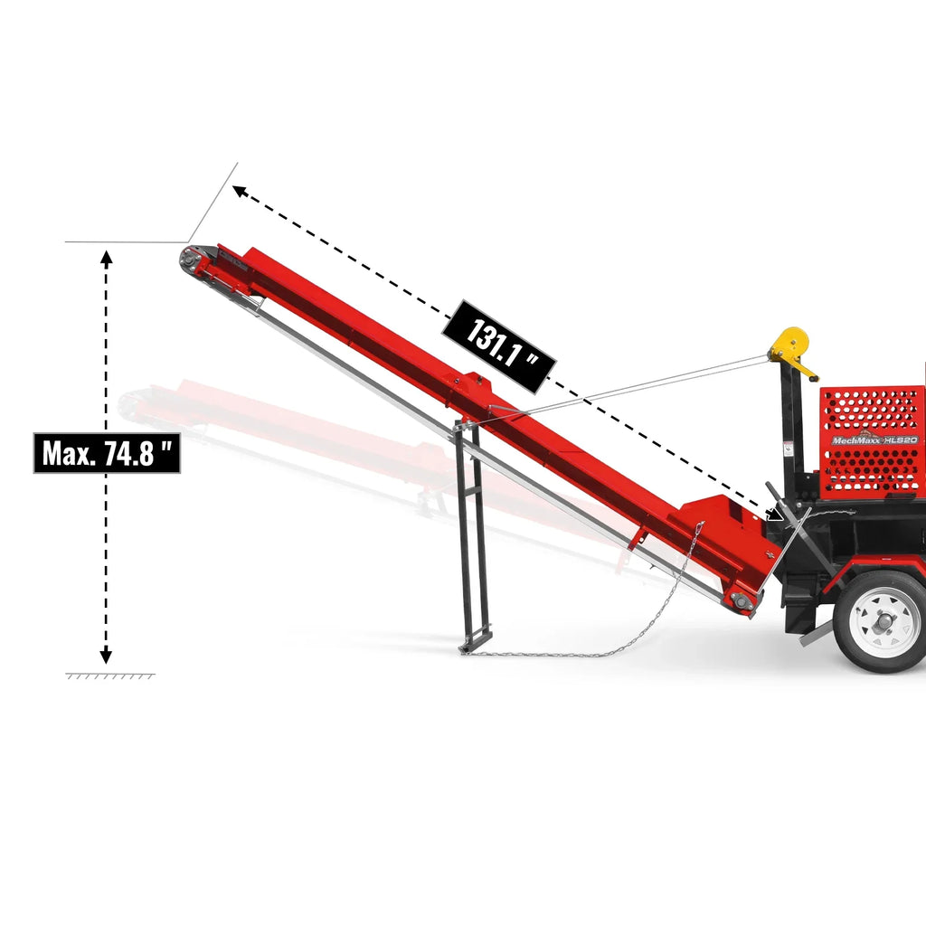 MechMaxx HLS20 Log Splitter Firewood Processor with Conveyor 20 Ton Splitting Force 22.5" x 15" Log Capacity 18" Chainsaw New
