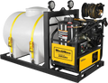 MechMaxx HPW40DBT Pressure Washer 4000 PSI 4 GPM Hot Water Skid Mounted w/ 245 Gal Tank ZONSEN Electric Start Engine New