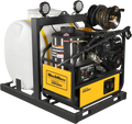 MechMaxx HPW40DT Pressure Washer 4000 PSI 4 GPM Hot Water Skid Mounted w/ 175 Gal Tank ZONSEN Electric Start Engine New