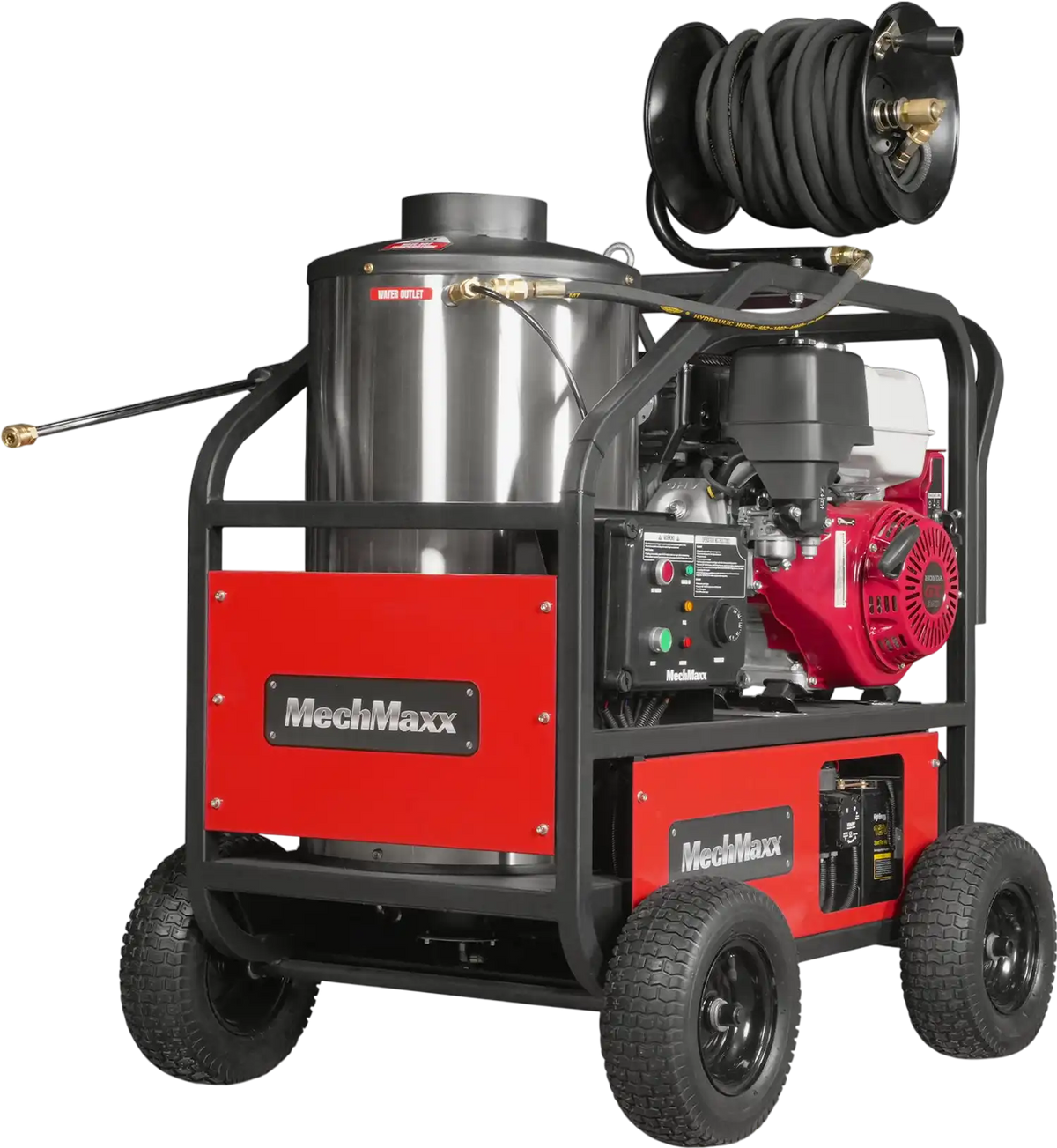 MechMaxx HPW40H Pressure Washer 4000 PSI 4 GPM Honda Electric Start Engine Hot Water with Hose Reel New