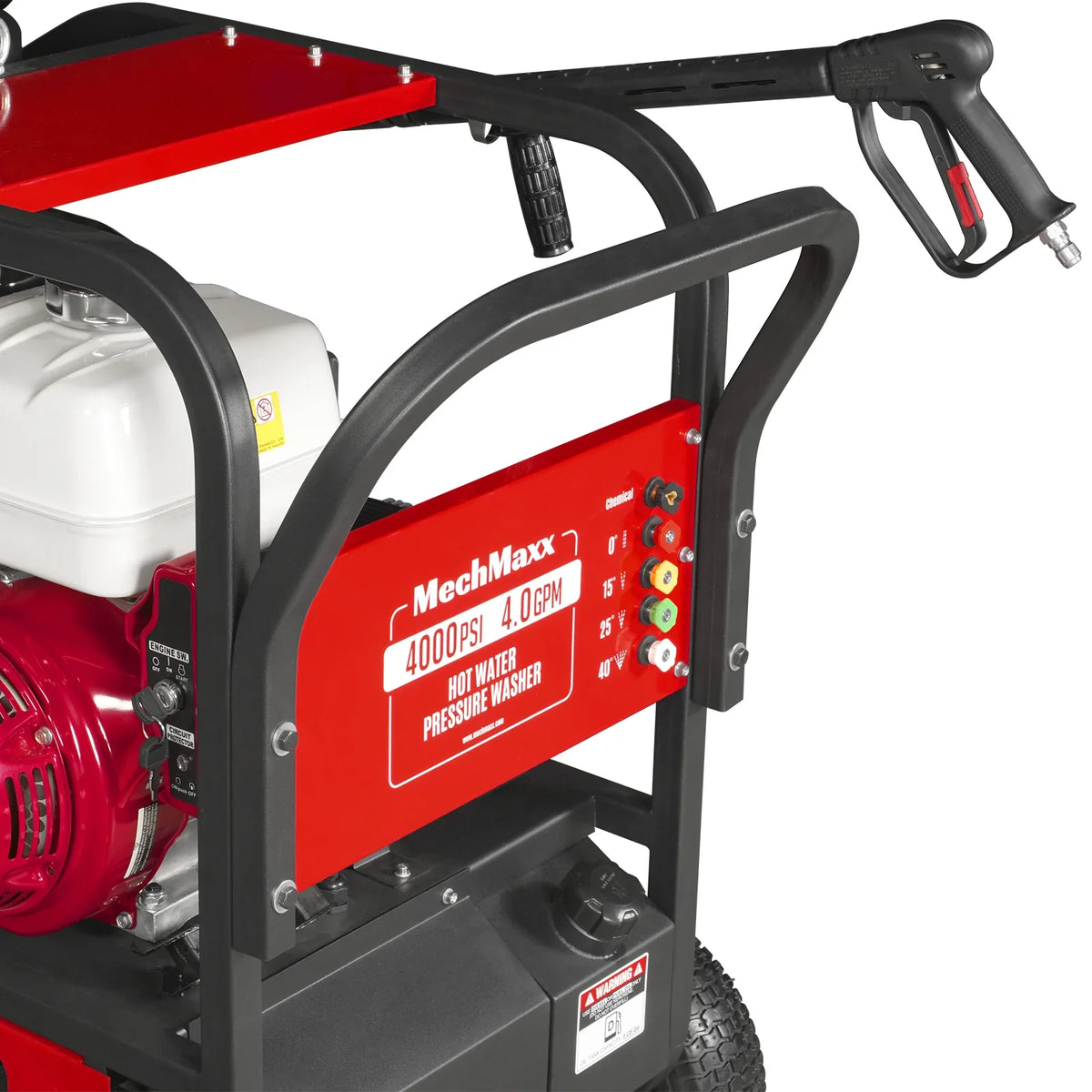 MechMaxx HPW40H Pressure Washer 4000 PSI 4 GPM Honda Electric Start Engine Hot Water with Hose Reel New