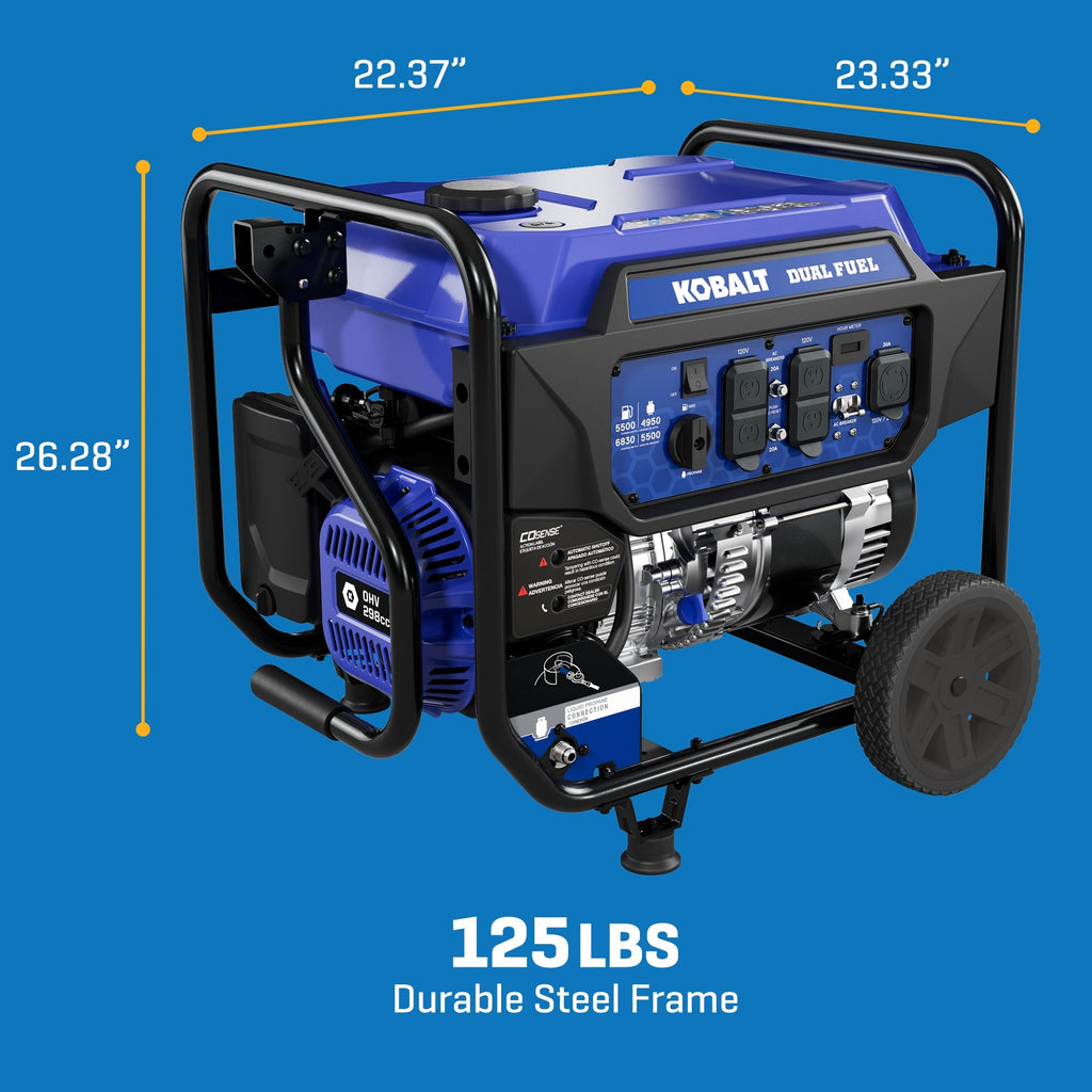 Kobalt KPG0100 5500W/6830W Generator Dual Fuel Gas Propane with CO Sense Manufacturer RFB