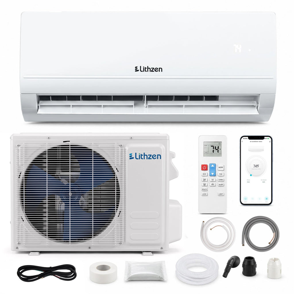 Costway 12000 BTU 208-230V 17 SEER2 WiFi Mini Split Air Conditioner Heater 85745216 New
