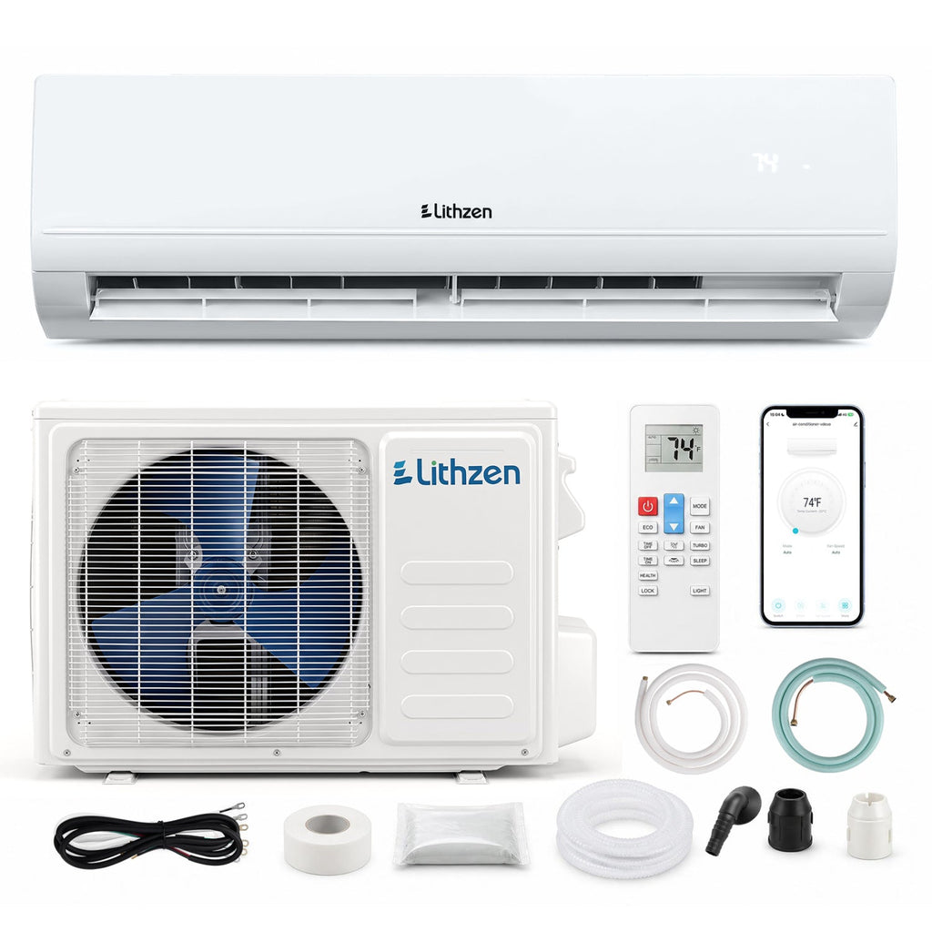 Costway 24000 BTU 17 SEER2 WiFi Mini Split Air Conditioner Heater 208-230V 93032388 New