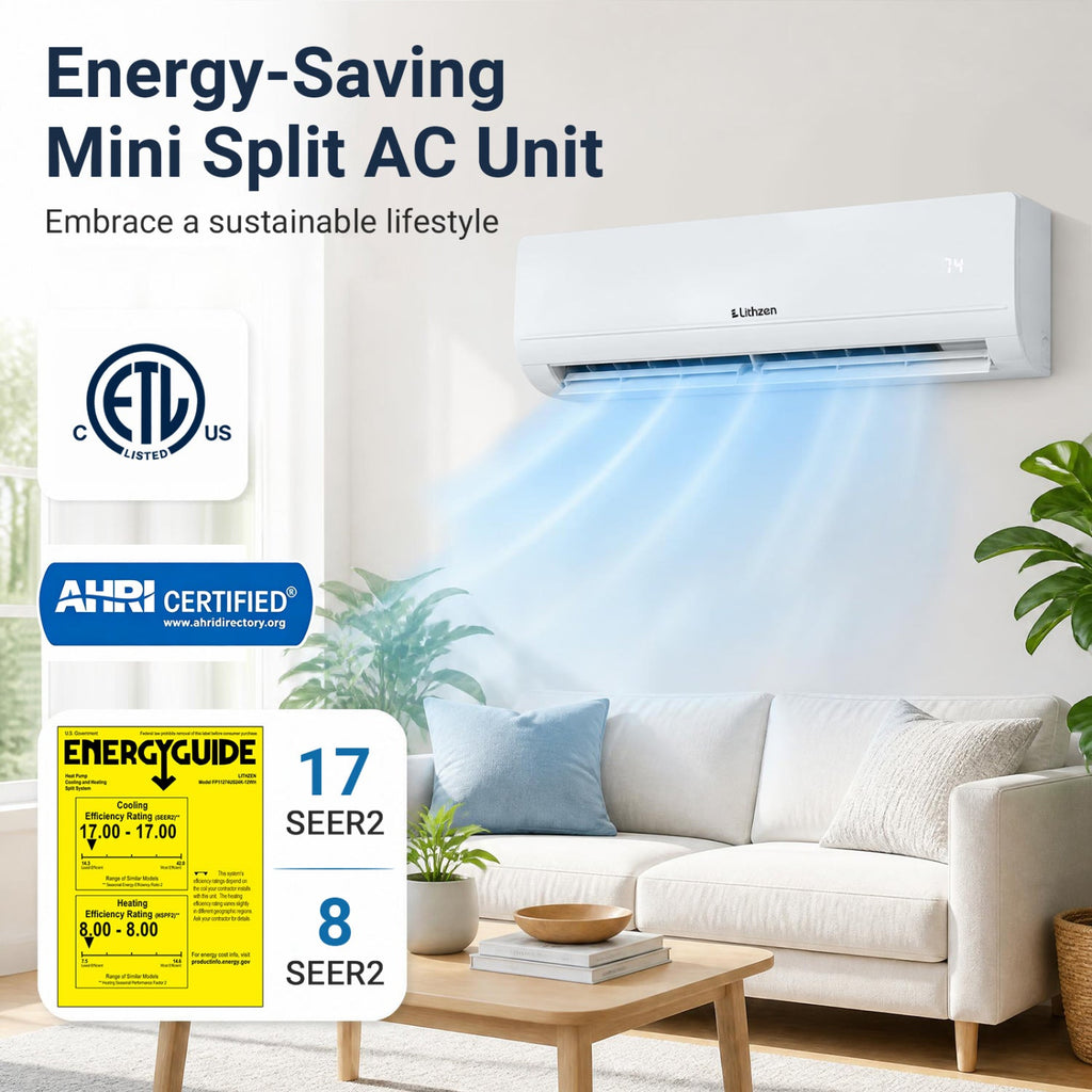 Costway 24000 BTU 17 SEER2 WiFi Mini Split Air Conditioner Heater 208-230V 93032388 New