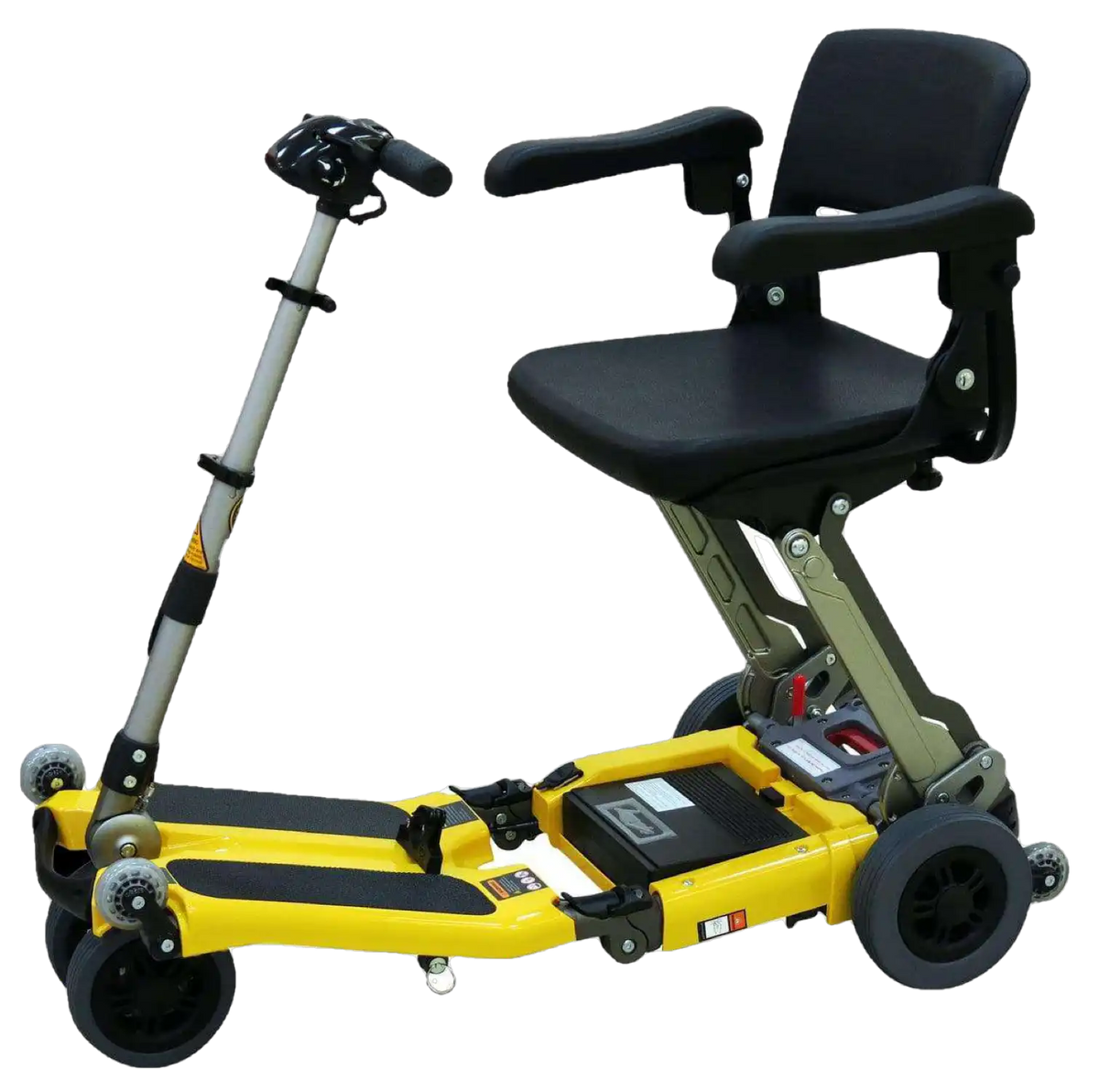 Freerider Luggie Standard Folding Travel Scooter Yellow Open Box