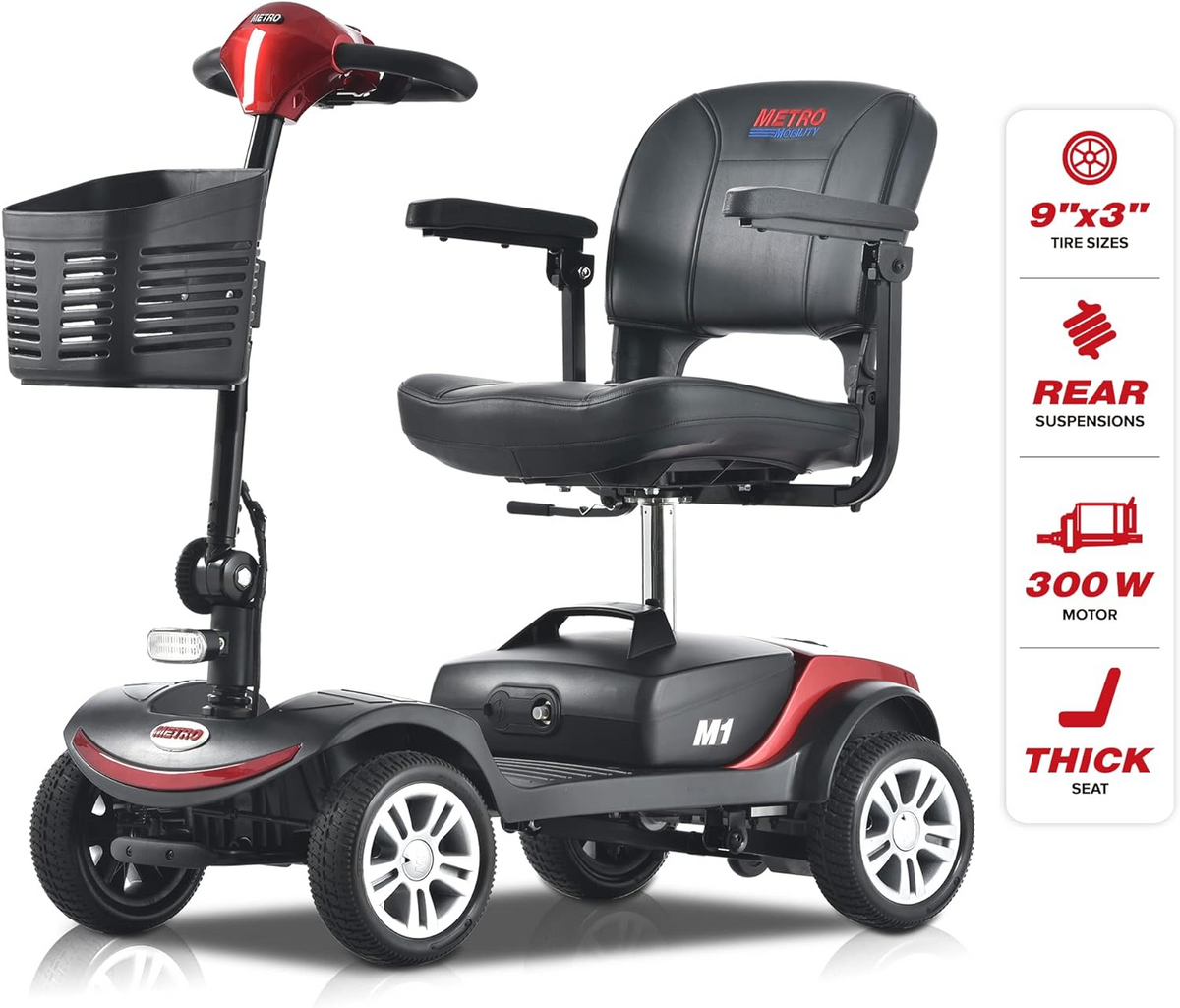 Metro Mobility M1 Mobility Scooter 4 Wheel Electric 24V 12Ah 300W 4.97 MPH 10 Mile Range Manufacturer RFB