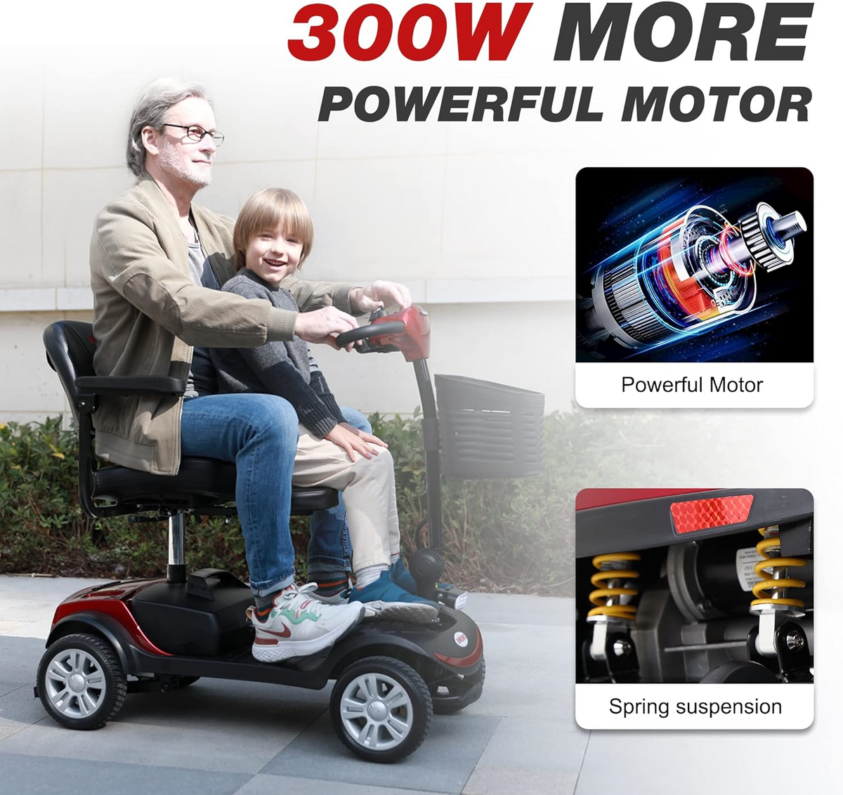 Metro Mobility M1 Mobility Scooter 4 Wheel Electric 24V 12Ah 300W 4.97 MPH 10 Mile Range Manufacturer RFB