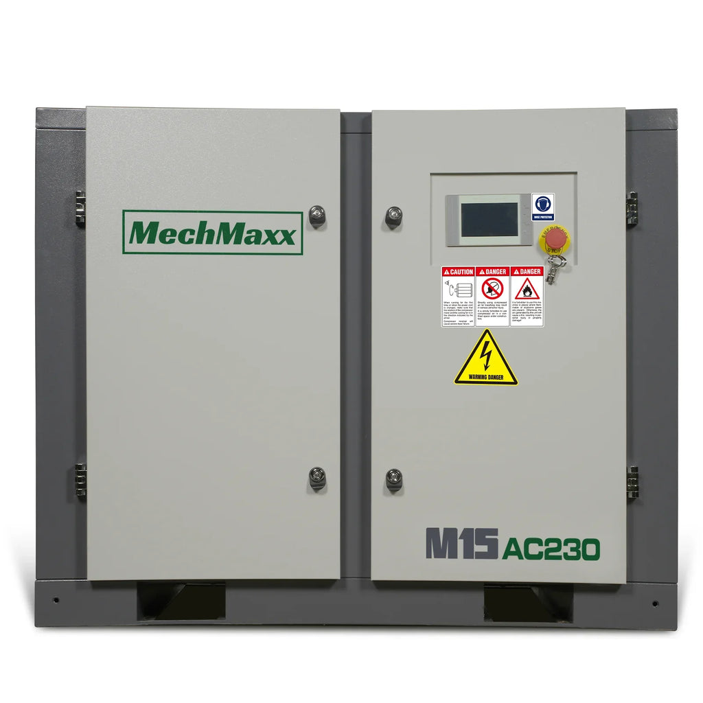 MechMaxx M15AC230 Air Compressor 15HP Rotary Screw 45 CFM 116 PSI 230V 3-Phase Industrial-Grade New