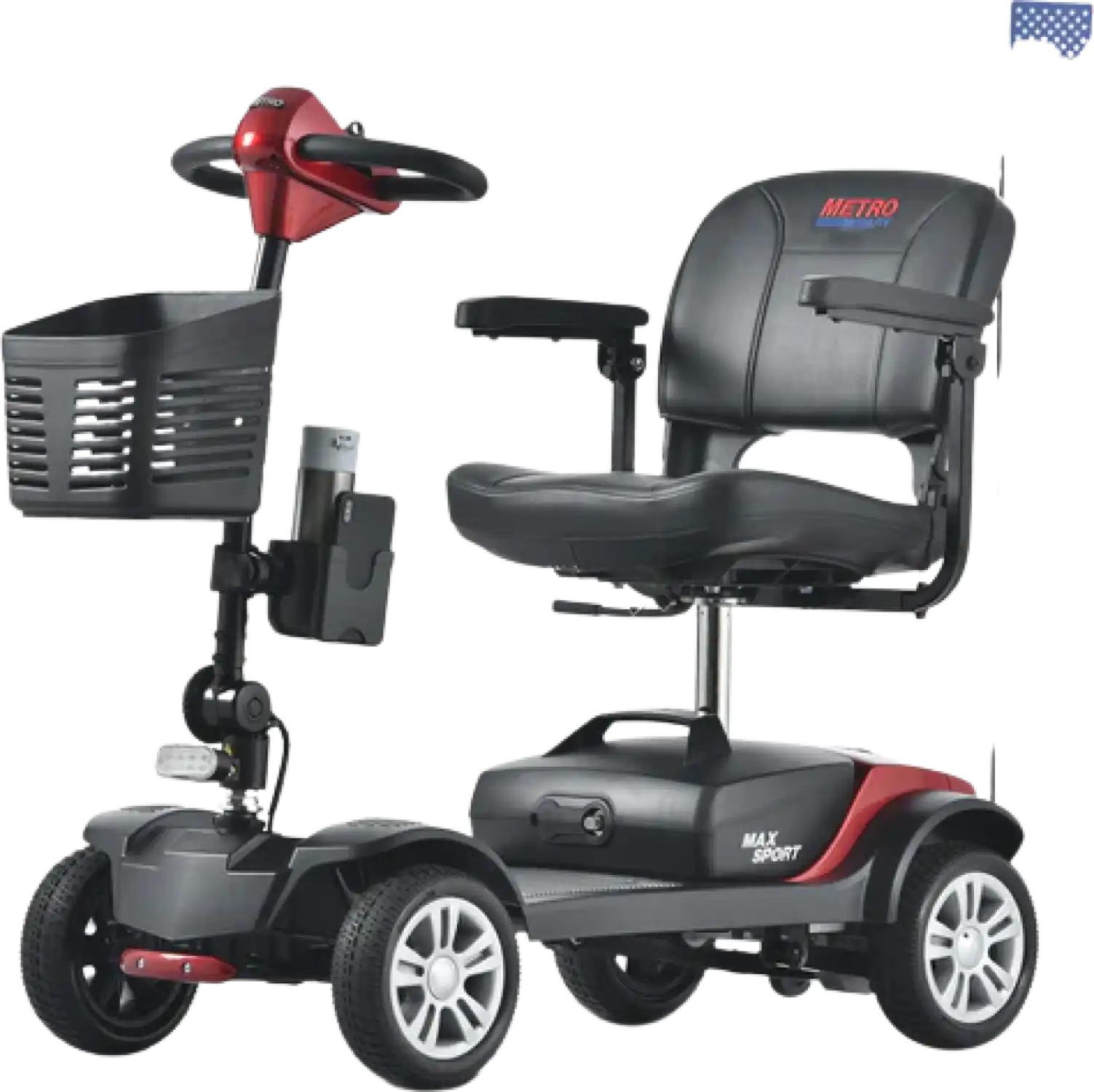 Metro Mobility Max Sport Mobility Scooter 4-Wheel Electric 24V 12Ah 300W 4.97 MPH 10 Mile Range Manufacturer RFB