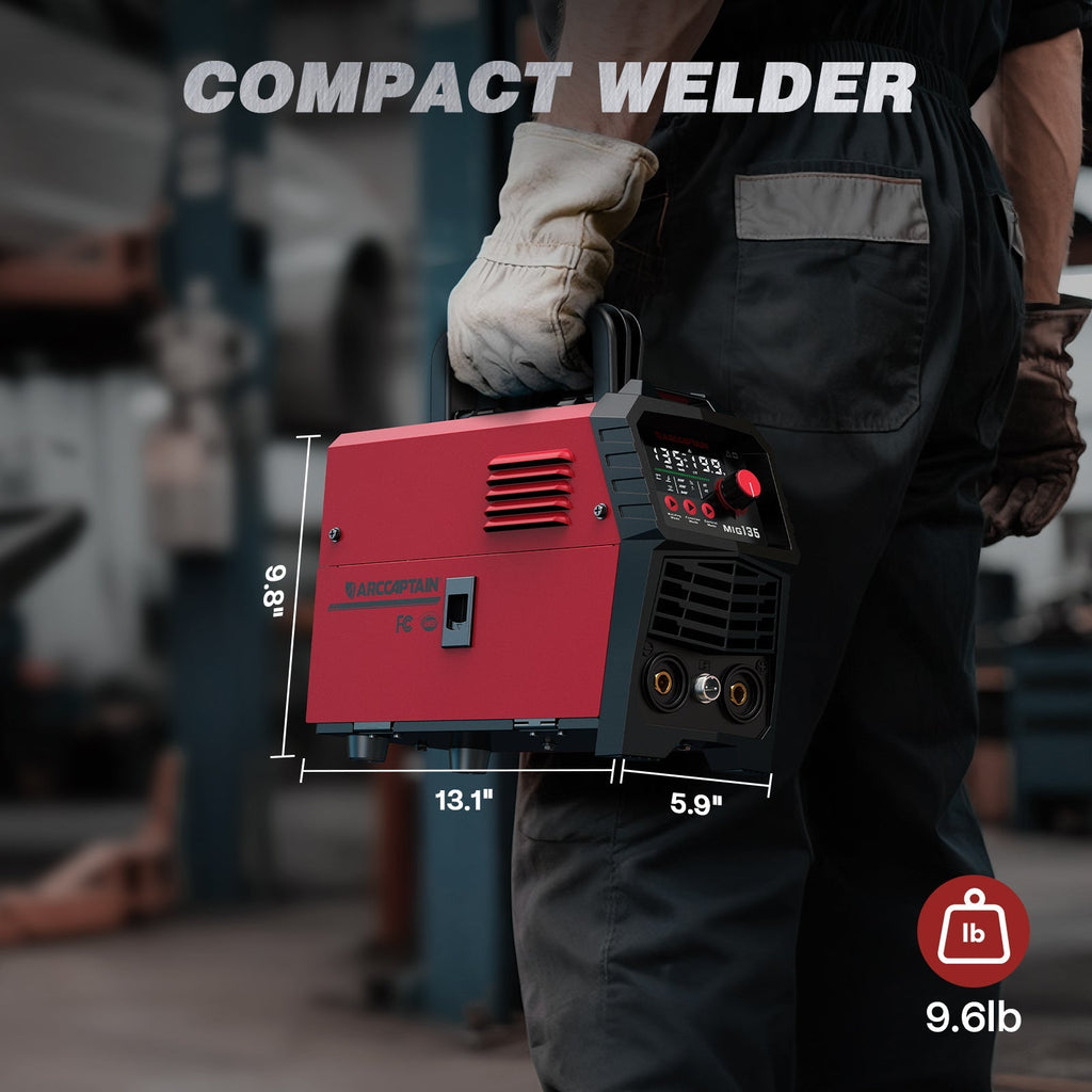 Arccaptain MIG135 Welder 3-in-1 Gasless MIG 135A Synergic 110V New