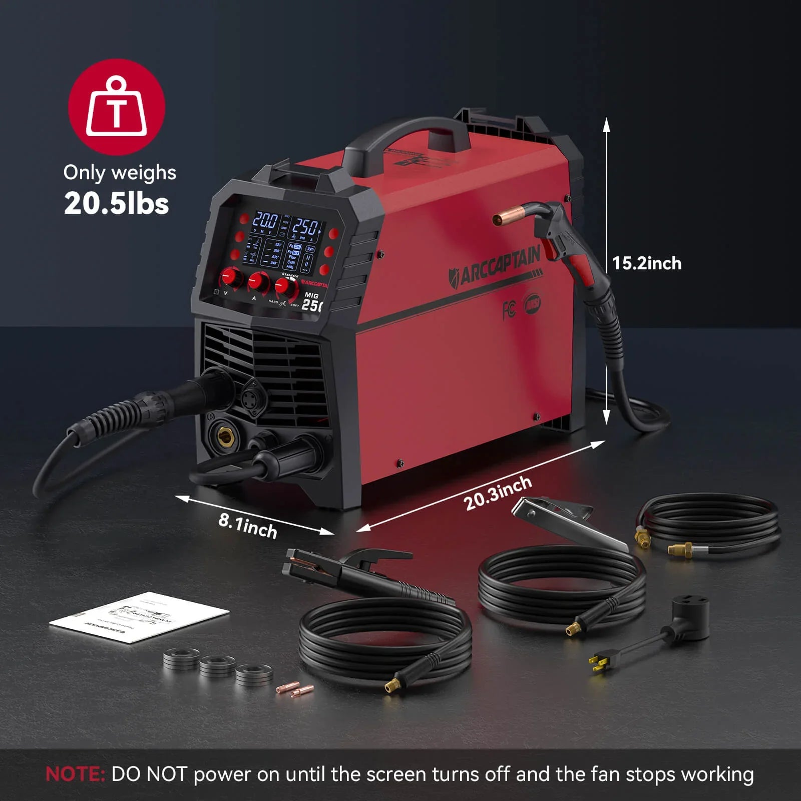 Arccaptain MIG250 MIG Welder Multi Process Machine 250 Amps 110/220V New