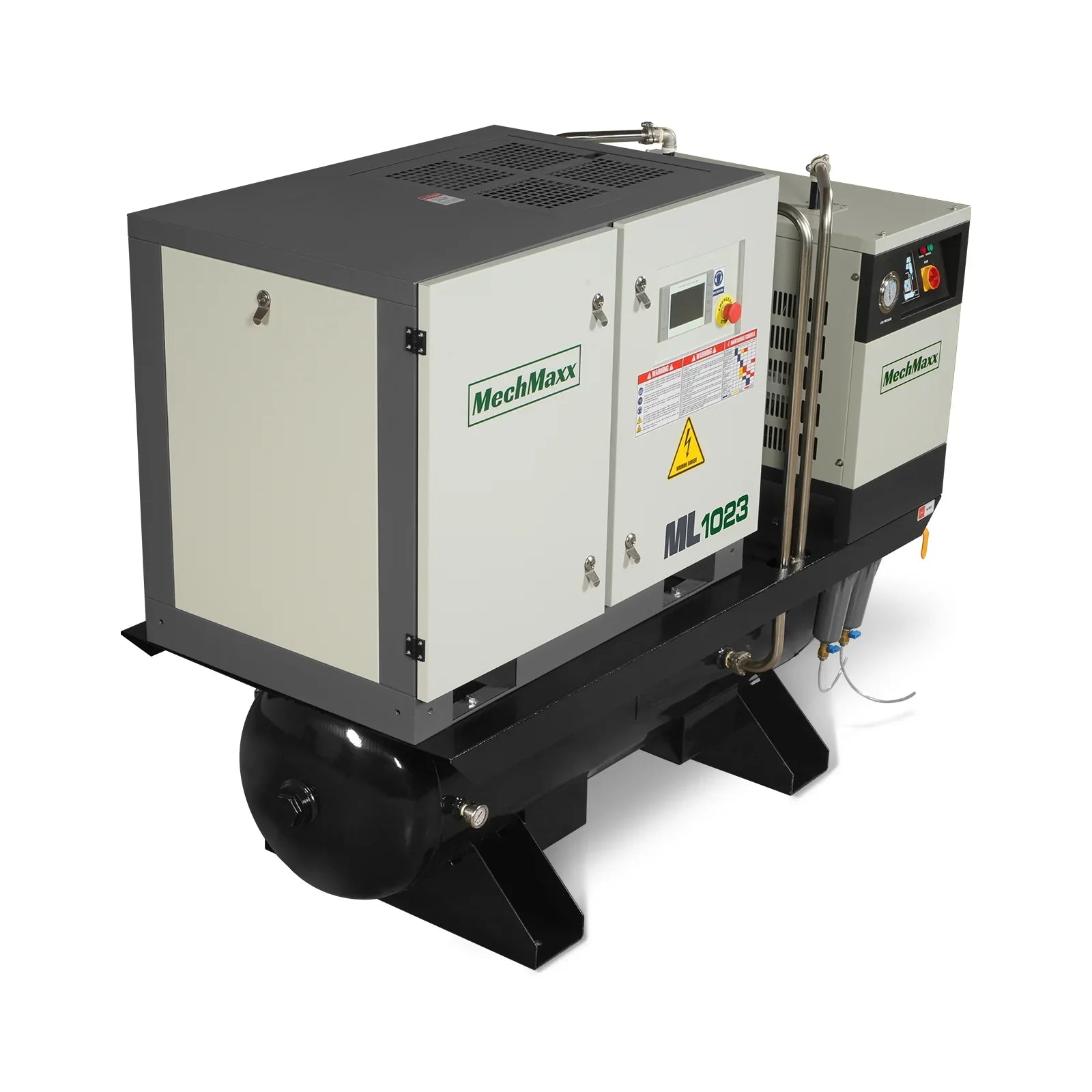MechMaxx ML10 Air Compressor 10HP Rotary Screw with Dryer 66-Gal ASME Tank 32 CFM 116 PSI 230V 3-Phase Industrial Grade New