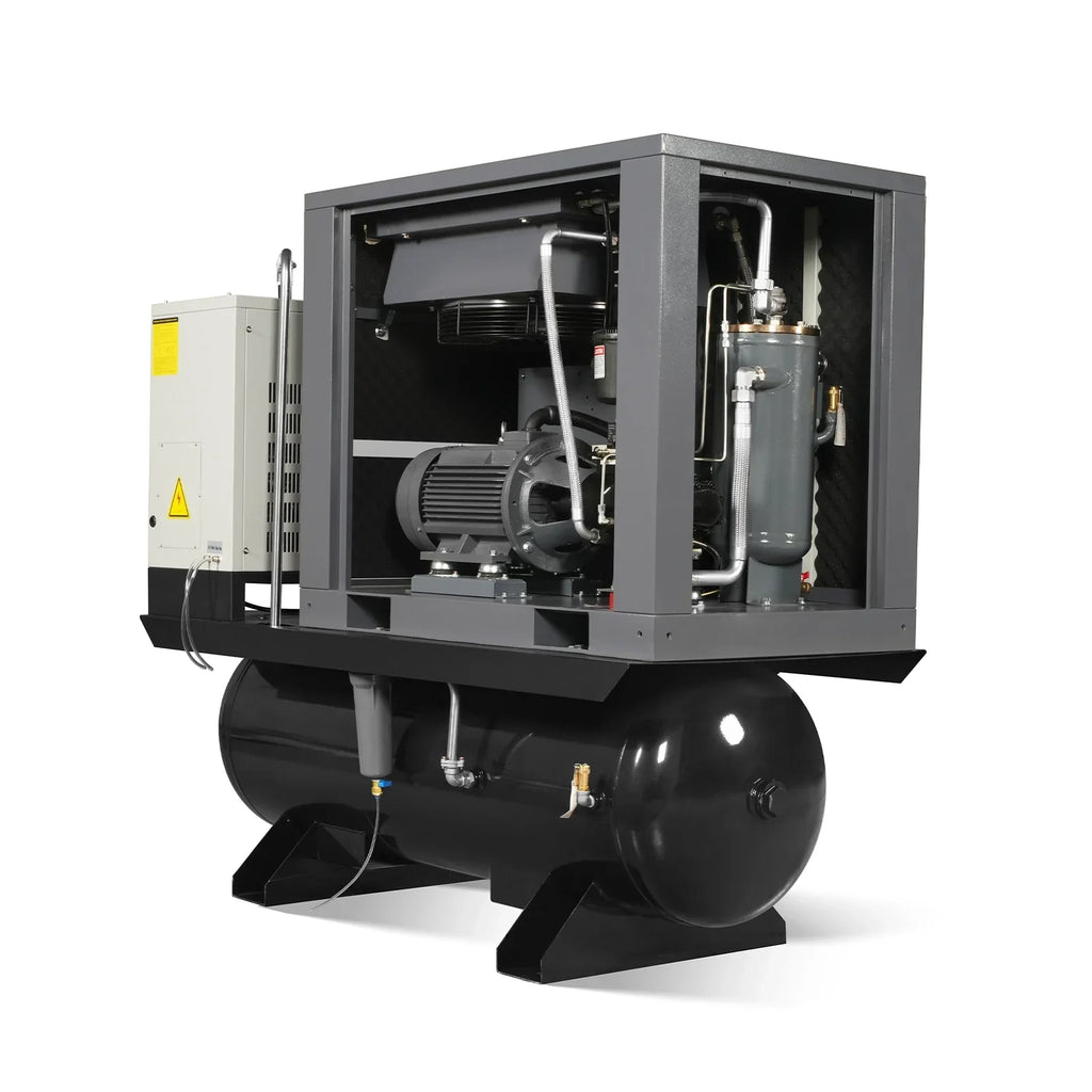MechMaxx ML15 Air Compressor 15HP Rotary Screw with Dryer 105-Gal ASME Tank 45 CFM 116 PSI 230V 3-Phase Industrial Grade New