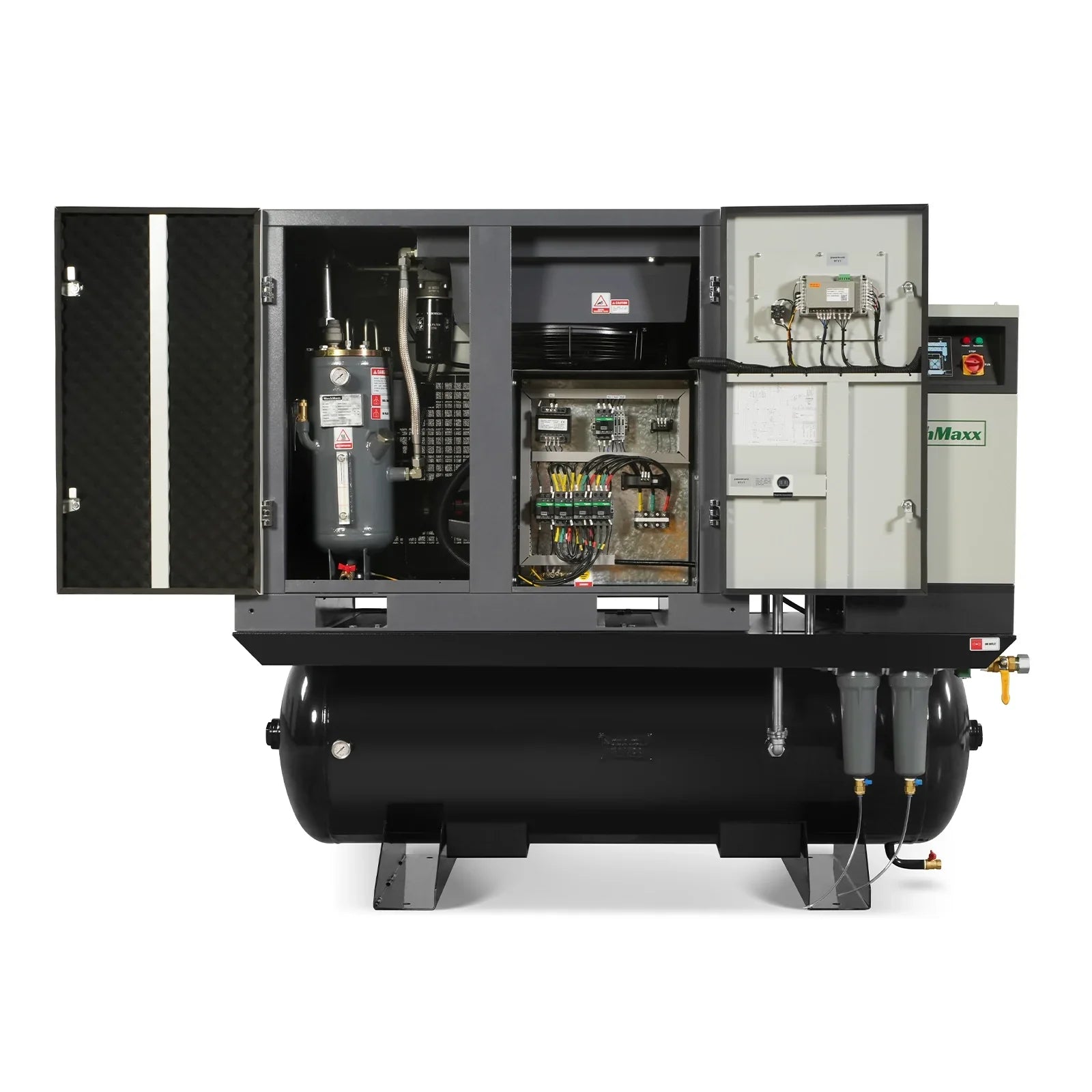 MechMaxx ML15 Air Compressor 15HP Rotary Screw with Dryer 105-Gal ASME Tank 45 CFM 116 PSI 230V 3-Phase Industrial Grade New