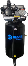 Mega Compressor MP-6580V2 Air Compressor 2 Stage 80 Gallon 5 HP 175 PSI 208/230V Single Phase Electric Start New