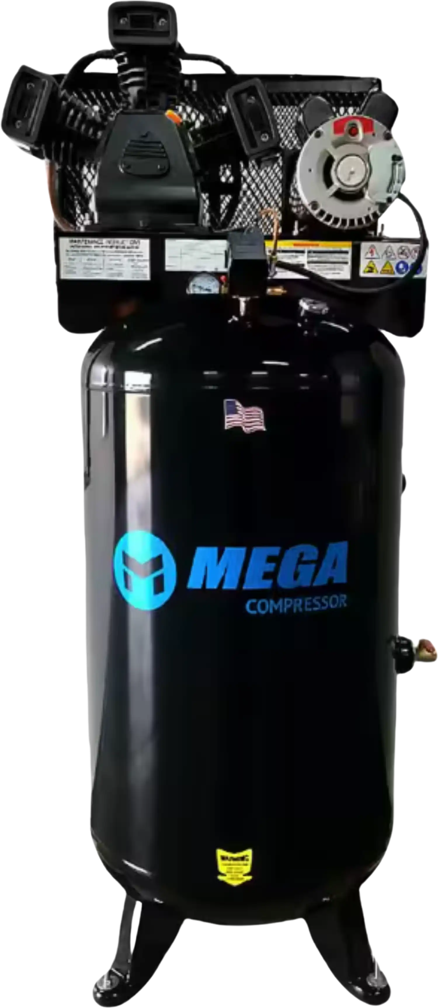 Mega Compressor MP-6580VC Air Compressor Single Stage 80 Gallon 5 HP 150 PSI 208/230V Single Phase Electric Start New
