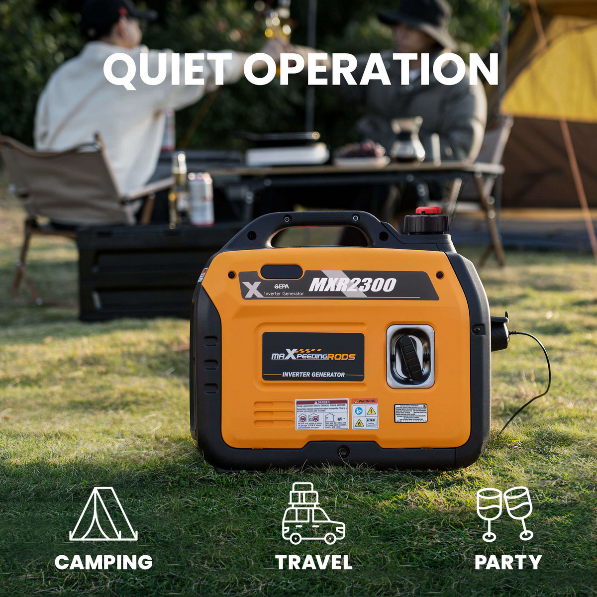 Maxpeedingrods MXR2300-CA Inverter Generator 1800W/2300W Low THD Parallel Ready Gas New Canada Only