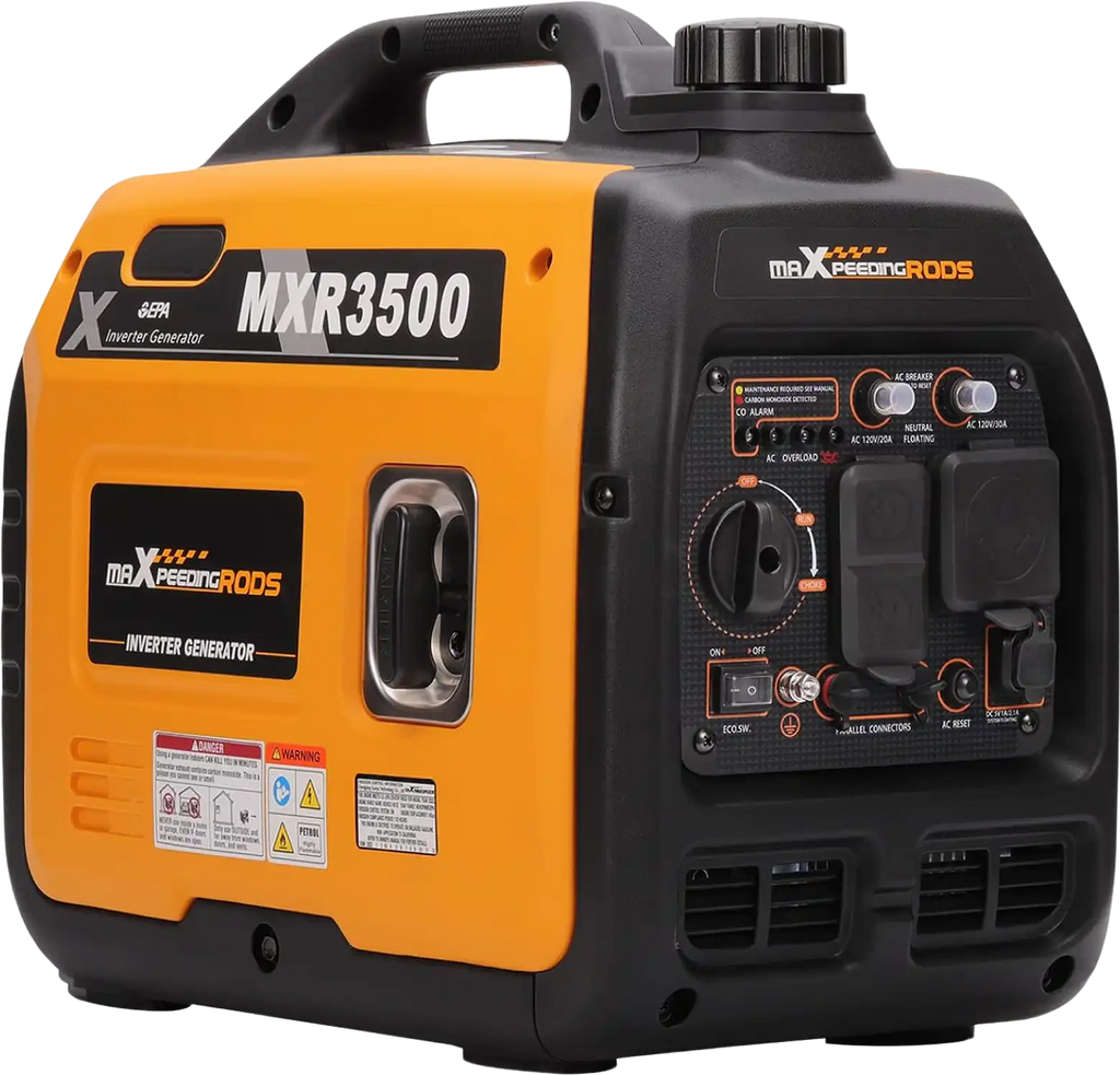 Maxpeedingrods MXR3500-CA Inverter Generator 3000W/3500W Low THD Parallel and RV Ready with CO Alert Gas New Canada Only