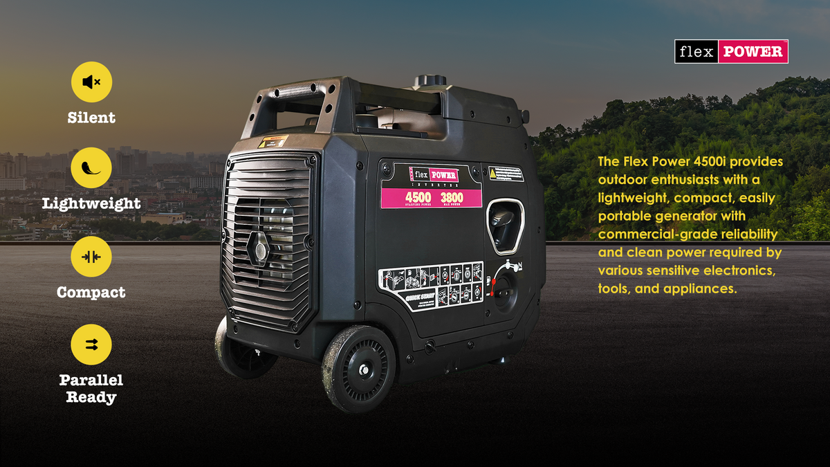 RVMP Flex Power 4500ies 4500W Portable Generator Dual Fuel Gas Propane 30A Inverter Electric Start New