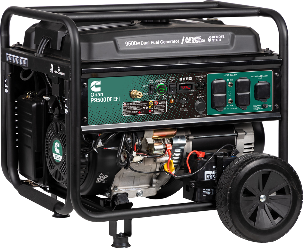 Cummins Onan P9500DF EFI 7500W/9500W Generator Dual Fuel Gas Liquid Propane CO Alert Remote Start New